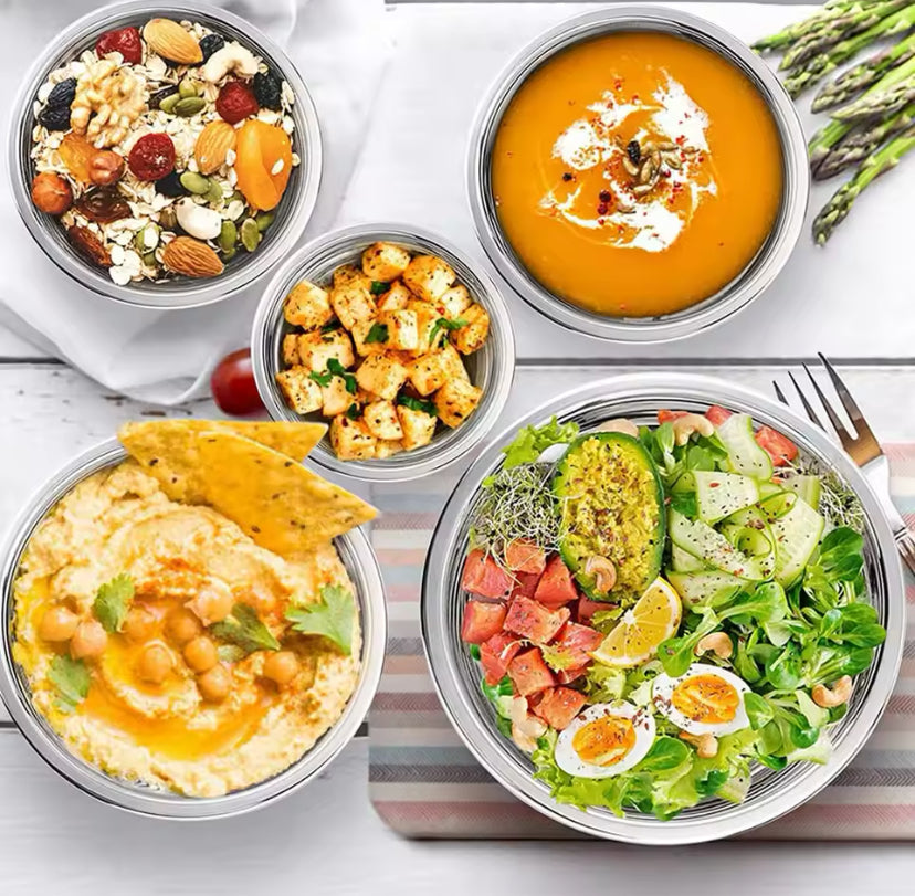 Set Of 5 Stainless Steel Mixing Bowl With Lid, Silicone Mixing Bowl Set, Salad Cooking Mixing Bowl, Stainless Steel Pots, Multifunctional Sealed Fresh Bowl Household, Kitchen Cooking Bowl Set Of 5 Stainless Steel Mixing Bowl With Lid, Silicone Mixing Bowl Set, Salad Cooking Mixing Bowl, Stainless Steel Pots, Multifunctional Sealed Fresh Bowl Household, Kitchen Cooking Bowl